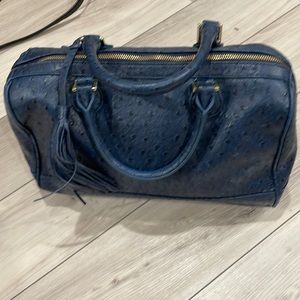 Banana Republic navy Ostrich textured satchel bag